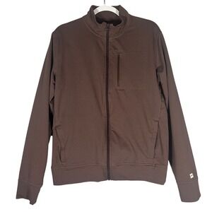 Pact Organic Cotton Full Zip Sweatshirt Jacket Men's Sz M Brown Sustainable Eco